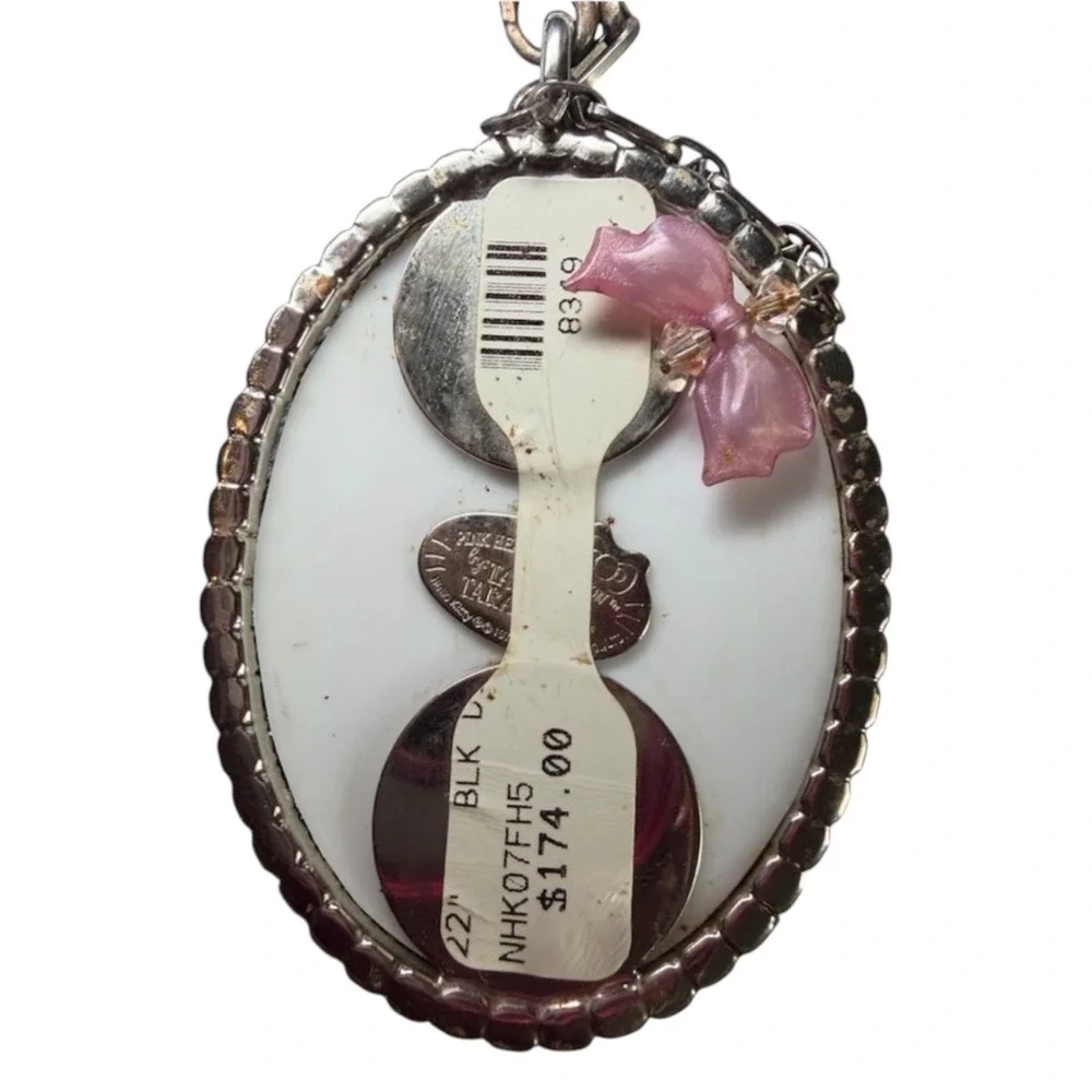 Tarina Tarantino Hello Kitty Necklace Women OS Pink Y2K Cameo Crystal 2002 Rare